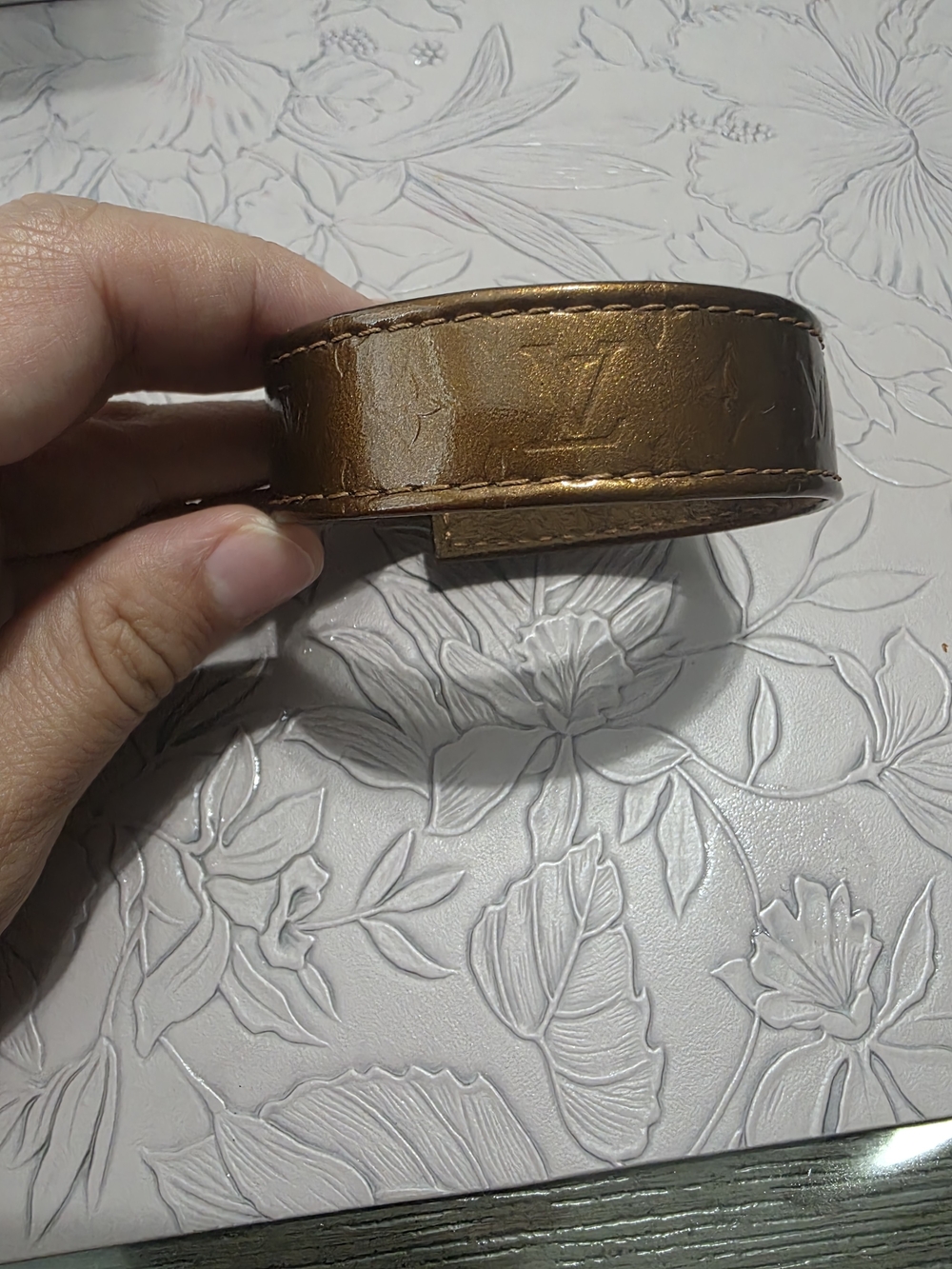 Louis Vuitton Metallic Brown Monogram Leather Key Holder